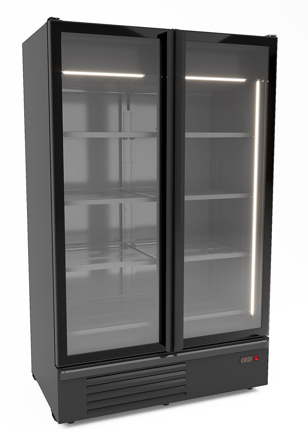 Combisteel Double Hinged Glass Door Freezer Merchandiser 1230Ltr - 7072.1140 Upright Double Glass Door Chillers Combisteel