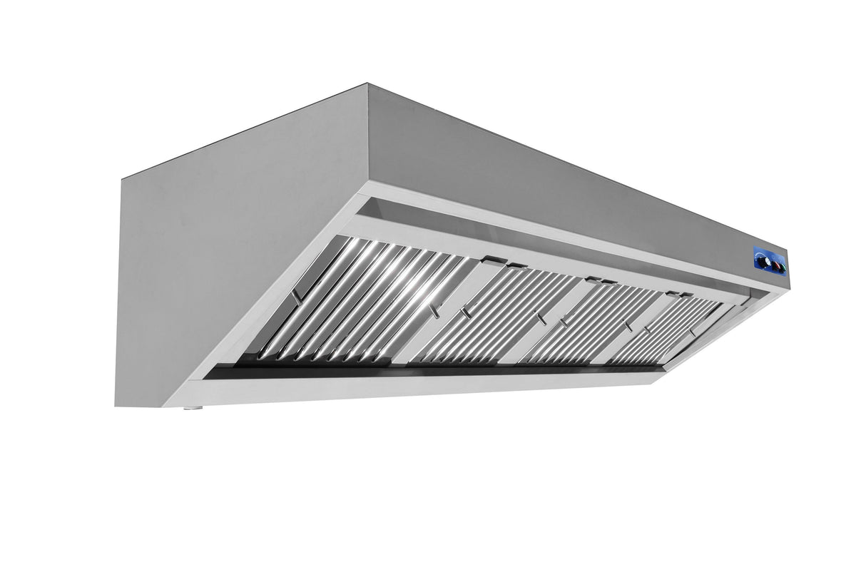 Combisteel 900mm Deep Extraction Hood 2400mm Wide With Motor, Filters & LED Lights | 7088.0025 Kitchen Canopies & Cooker Hoods Combisteel
