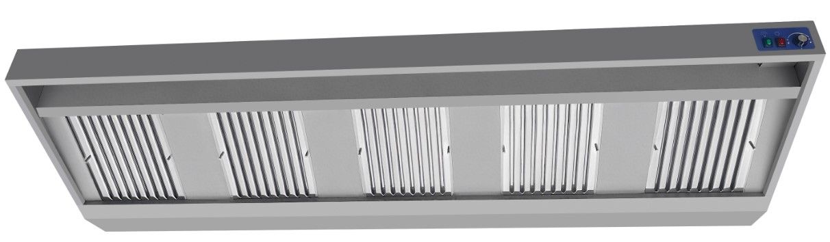 Combisteel 900mm Deep Extraction Hood 3000mm Wide With Motor, Filters & LED Lights *TRANSPORT ON REQUEST* | 7088.0030 Kitchen Canopies & Cooker Hoods Combisteel