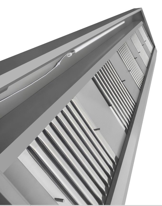 Combisteel 900mm Deep Extraction Hood 3000mm Wide With Motor, Filters & LED Lights *TRANSPORT ON REQUEST* | 7088.0030 Kitchen Canopies & Cooker Hoods Combisteel
