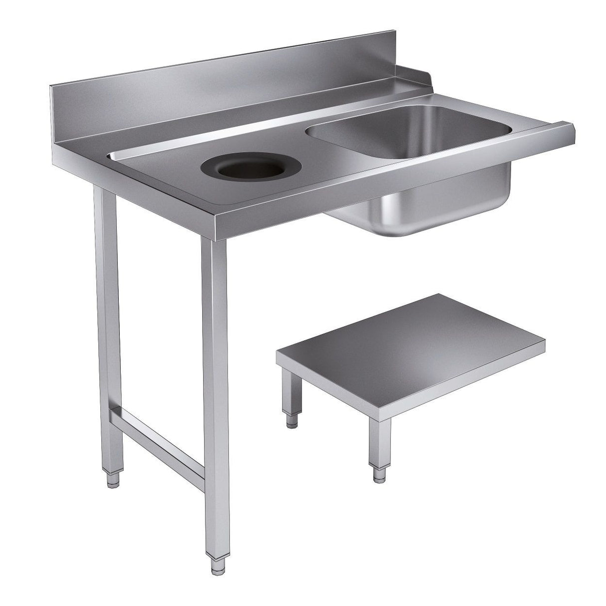 Combisteel Pre Wash Dishwasher Entry Sink with Scrape Waste Hole Flat Pack 1200mm - 7106.0015 Dishwasher Sinks Combisteel