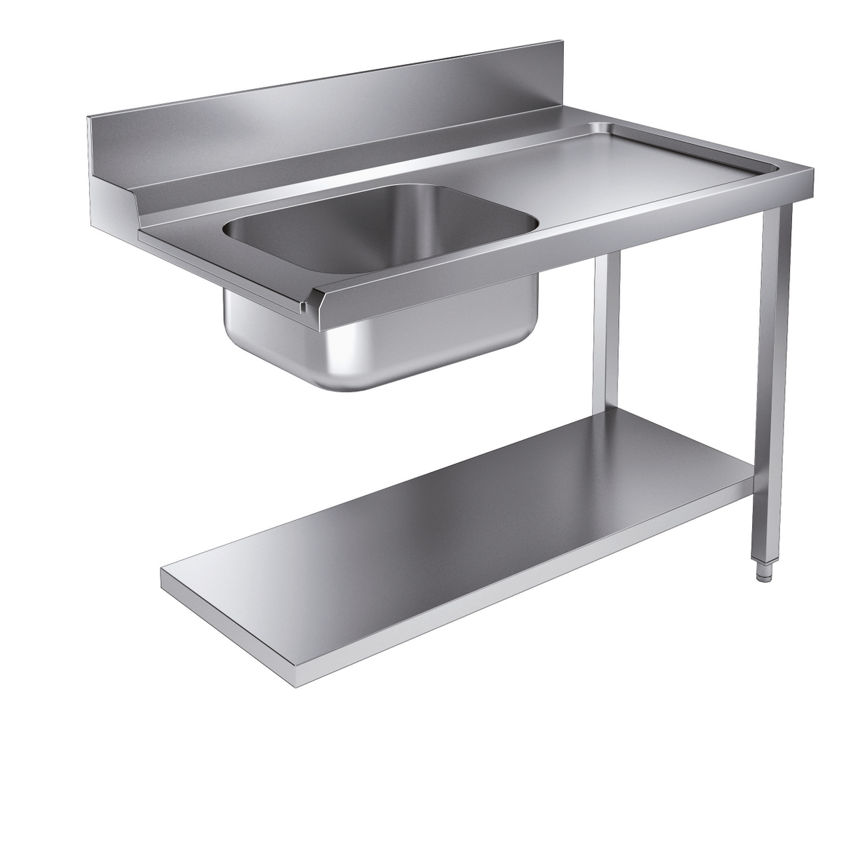 Combisteel Single Bowl Dishwasher Sink – 1200mm, Right Hand Drainer With Undershelf | 7106.1010 Dishwasher Sinks Combisteel