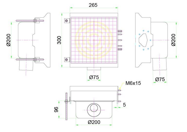 Combisteel Drain With 1 Exit For Connectable Slotted Channel 300 x 265mm - 7107.0020 Trench Slot Channels Combisteel