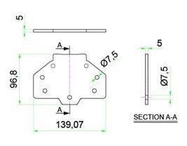 Combisteel Flange Cover For Kitchen Trench Drain Connectable Slotted Channel - 7107.0030 Trench Slot Channels Combisteel