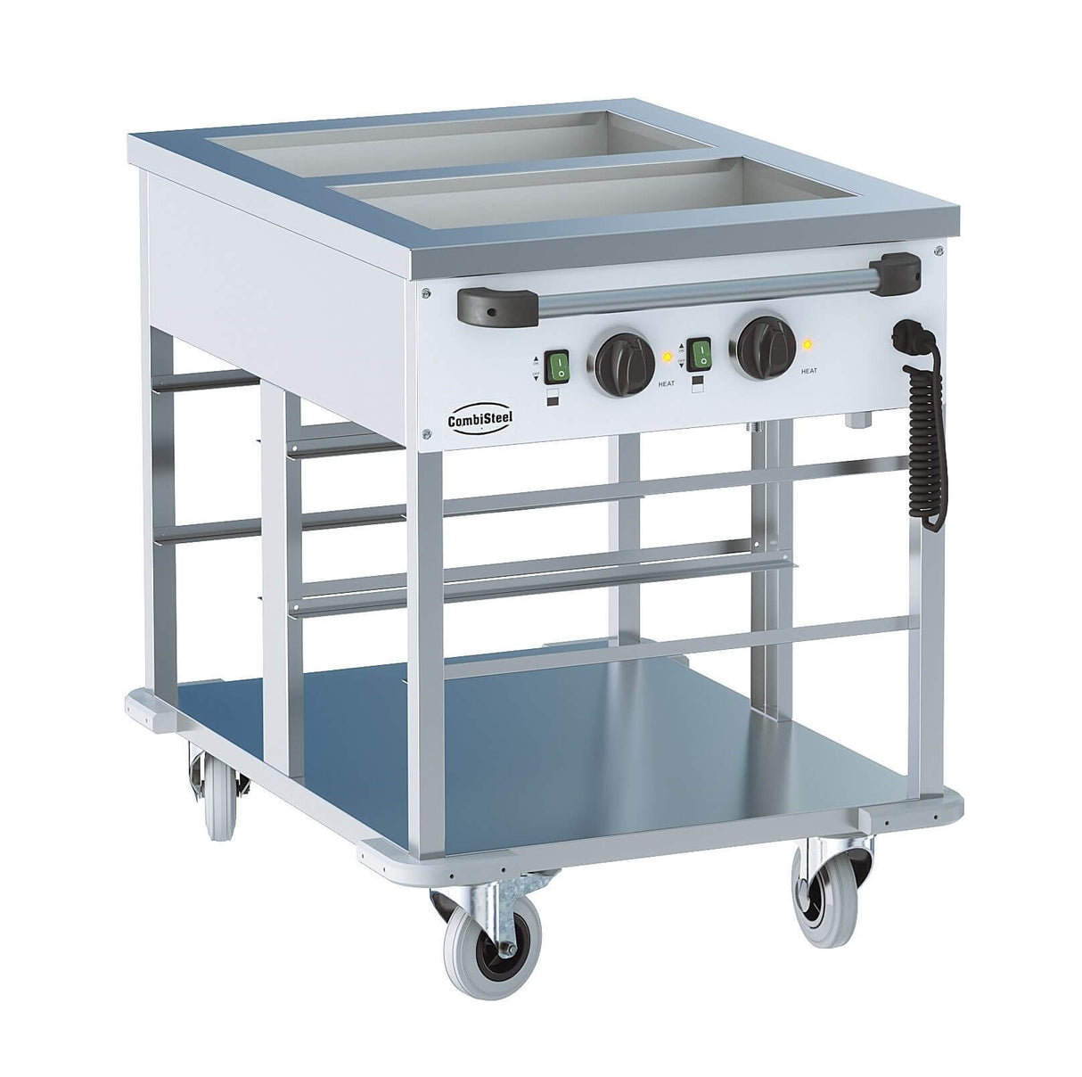 Combisteel Mobile Bain Marie 2 x 1/1 GN Heated Electric Servery | 7178.1155 Bain Maries Combisteel