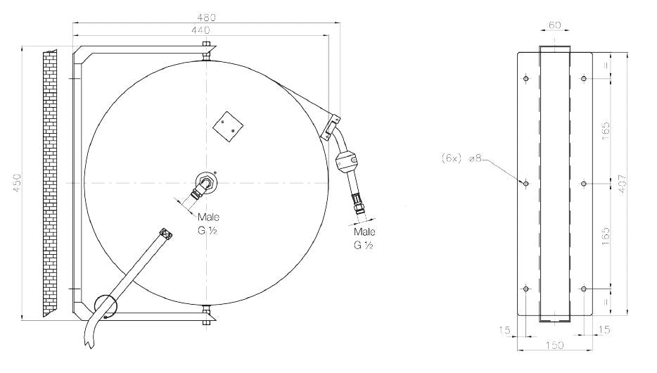 Combisteel Retractable Hose Reel 10 M With Spray Gun - 7212.0050 Wash Down Hoses/Reels Combisteel