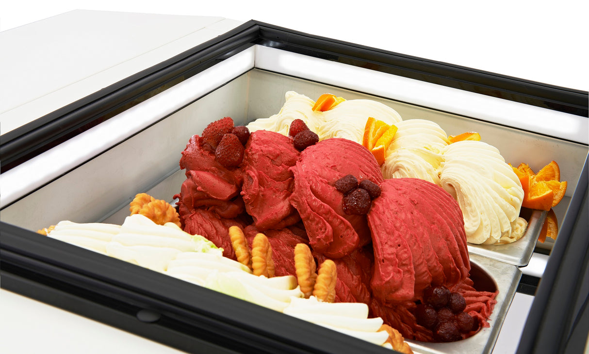 Combisteel Countertop Model Ice Cream Display White Opens On The Operating Side - 7292.0005 Ice Cream Display Freezers Combisteel