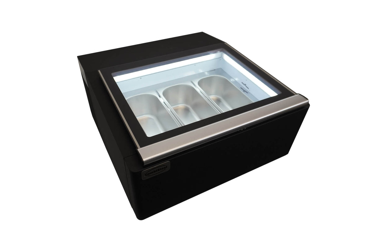 Combisteel Ice Cream Counter Top Compact Display Freezer 3 x 5 Litre - 7292.0010 Ice Cream Display Freezers Combisteel