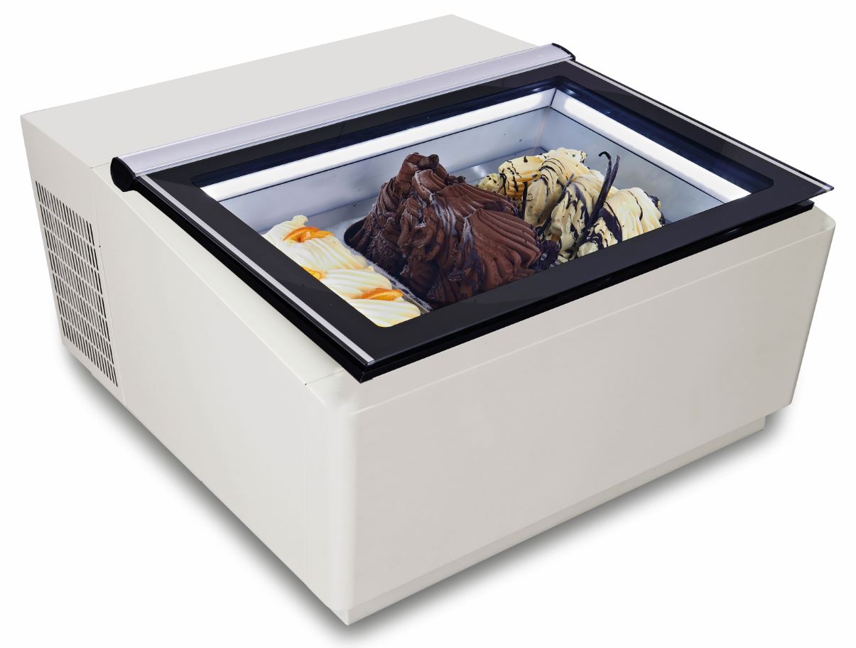 Combisteel Countertop Model Ice Cream Display White Opens On The Customer Side - 7292.0015 Ice Cream Display Freezers Combisteel