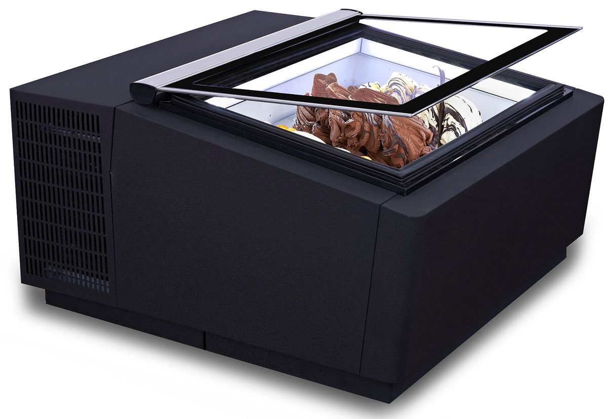 Combisteel Countertop Model Ice Cream Display Black Opens On The Customer Side - 7292.0020 Ice Cream Display Freezers Combisteel