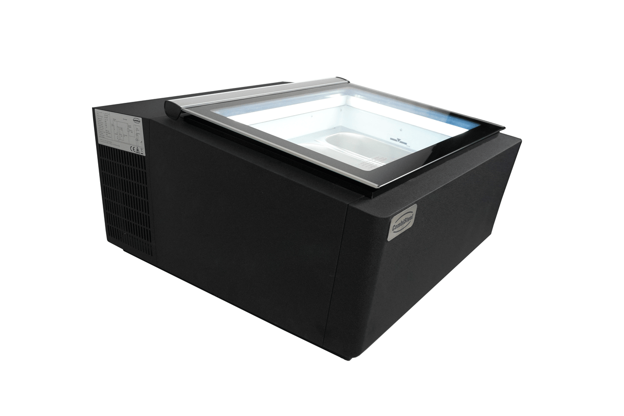Combisteel Countertop Model Ice Cream Display Black Opens On The Customer Side - 7292.0020 Ice Cream Display Freezers Combisteel