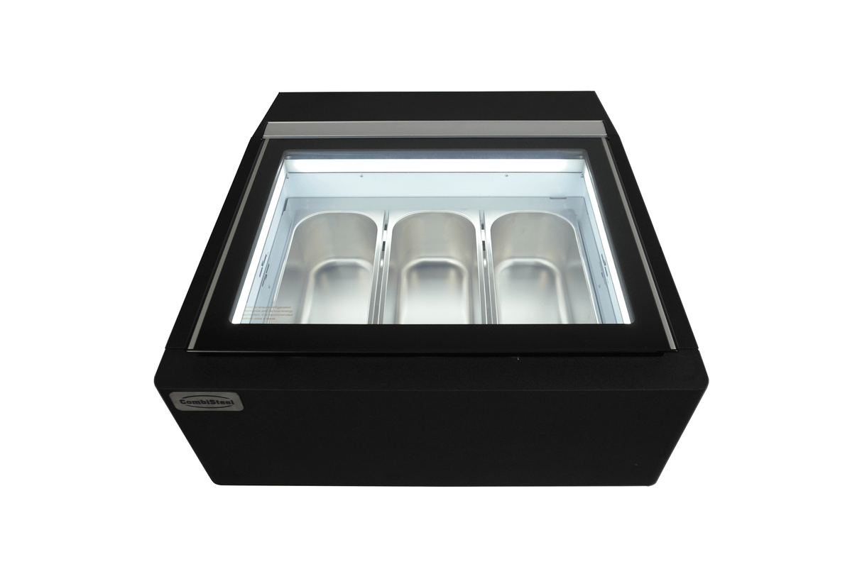 Combisteel Countertop Model Ice Cream Display Black Opens On The Customer Side - 7292.0020 Ice Cream Display Freezers Combisteel