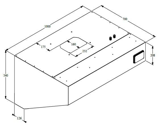 Combisteel Stainless Steel Wall-Mounted Extraction Hood Complete Unit 1000mm Wide - 7333.0700 Kitchen Canopies & Cooker Hoods Combisteel