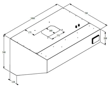Combisteel Stainless Steel Wall-Mounted Extraction Hood Complete Unit 1000mm Wide - 7333.0700 Kitchen Canopies & Cooker Hoods Combisteel