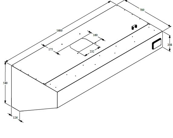 Combisteel Stainless Steel Wall-Mounted Extraction Hood Complete Unit 1600mm Wide - 7333.0710 Kitchen Canopies & Cooker Hoods Combisteel