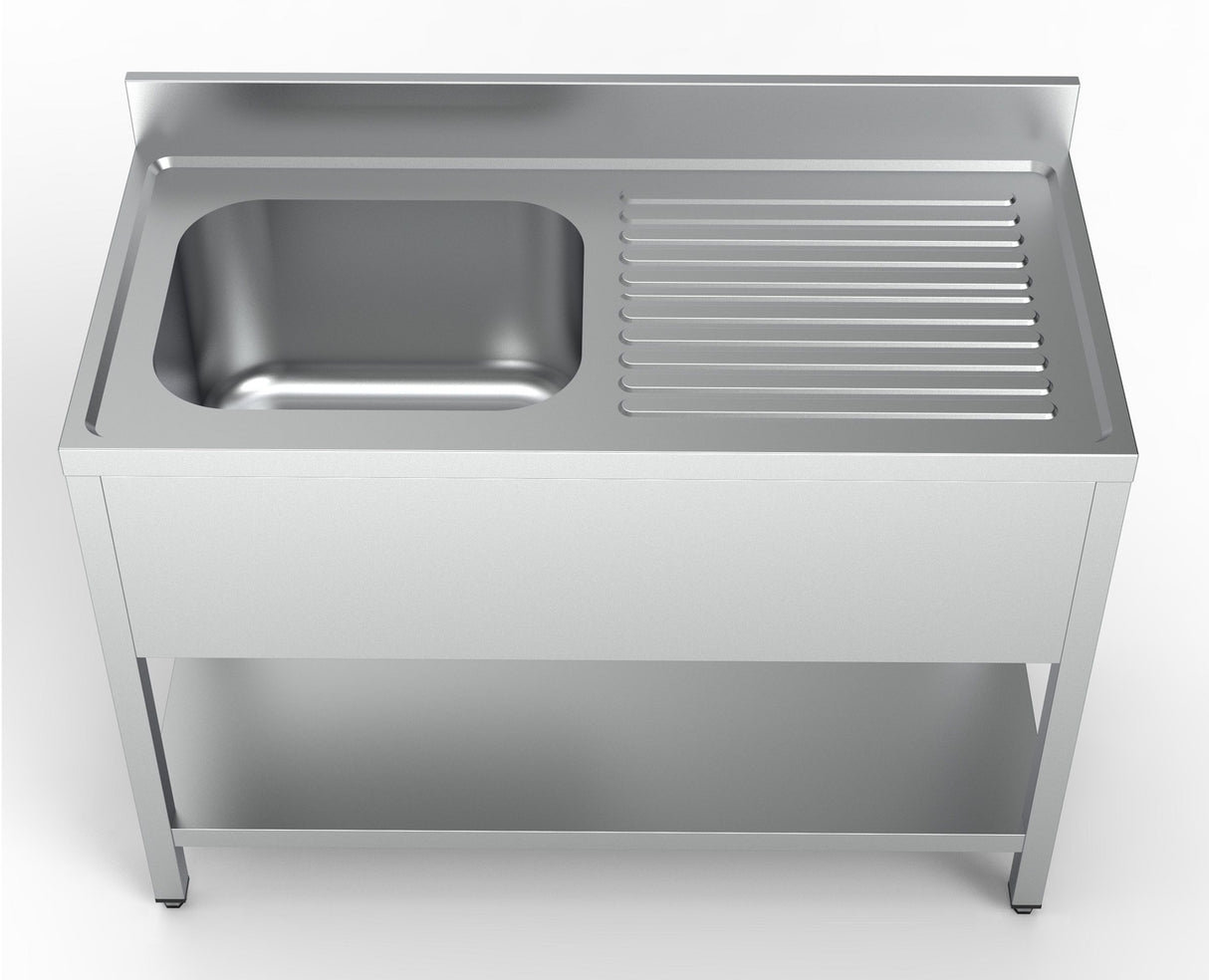 Combisteel Stainless Steel Sink Single Left Hand Bowl 1200mm Wide - 7333.0800 Single Bowl Sinks Combisteel