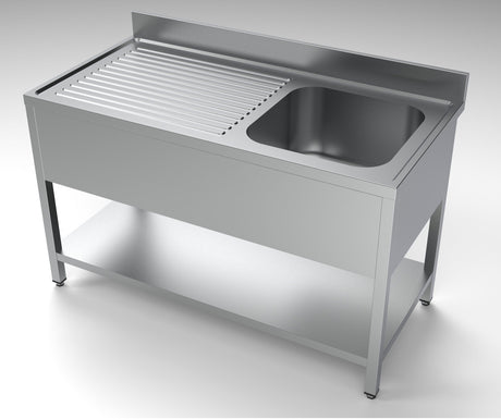 Combisteel Stainless Steel Sink Single Right Hand Bowl 1400mm Wide - 7333.0845 Single Bowl Sinks Combisteel   