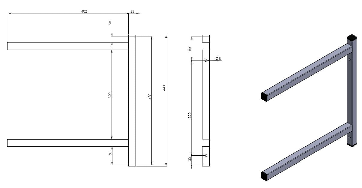 Combisteel Permanent Bracket Double 400 - 7412.1731 Combisteel Accessories & Spare Parts Combisteel