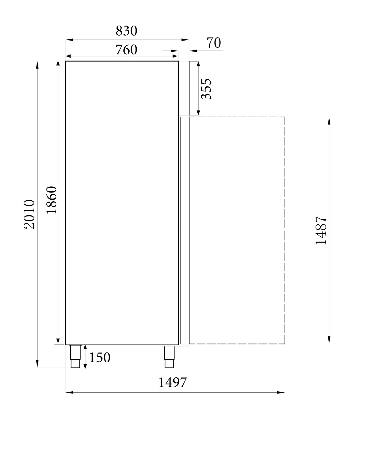 Combisteel Refrigerator Stainless Steel 1 Glass Door - 7450.0152 Upright Glass Door Freezers Combisteel