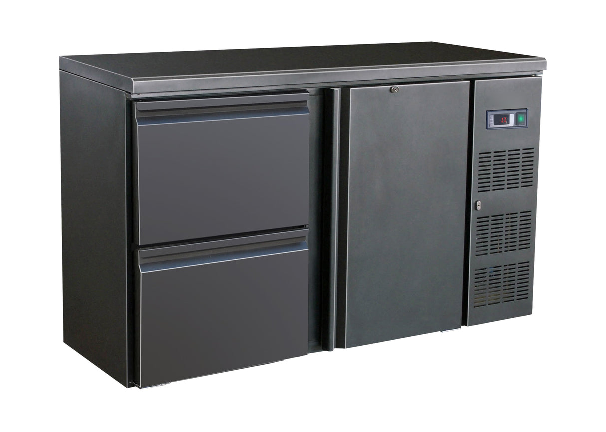 Combisteel Barcooler Black 1 Door And 2 Drawers | 7450.0316 Drawer Bottle Coolers Combisteel