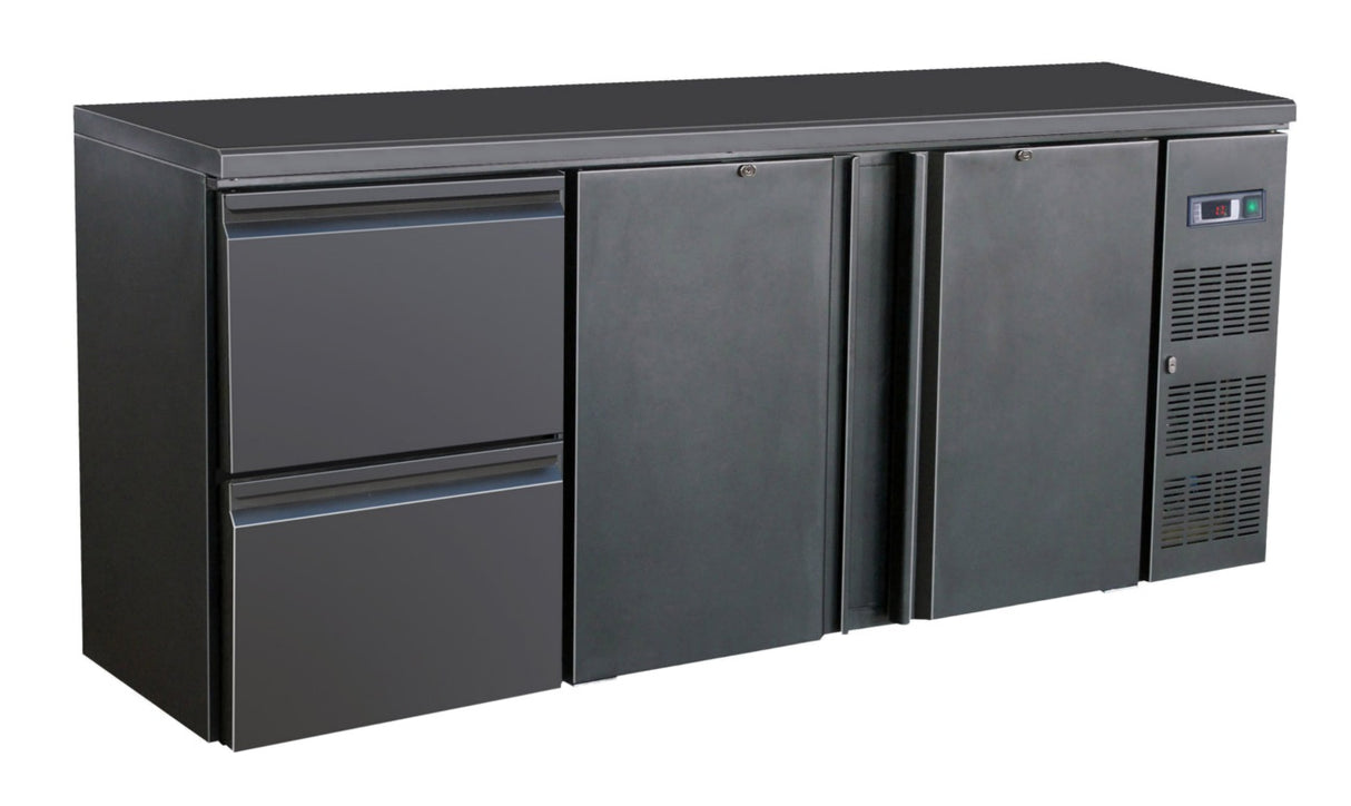 Combisteel Barcooler Black 2 Doors And 2 Drawers | 7450.0321 Drawer Bottle Coolers Combisteel