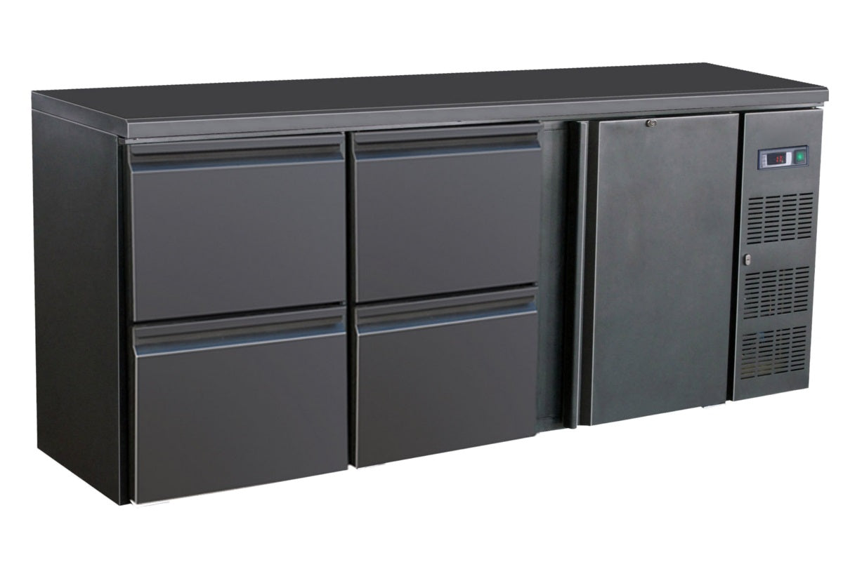 Combisteel Barcooler Black 1 Door And 4 Drawers | 7450.0322 Drawer Bottle Coolers Combisteel