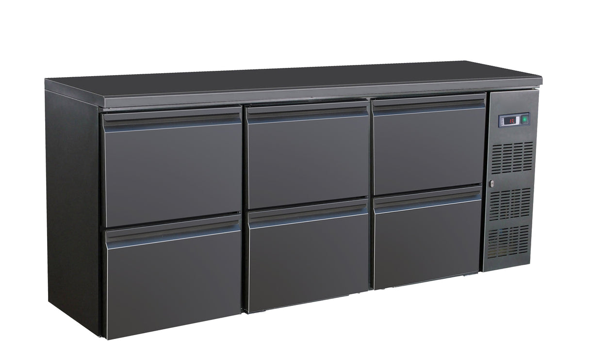 Combisteel Barcooler Black 6 Drawers | 7450.0323 Drawer Bottle Coolers Combisteel