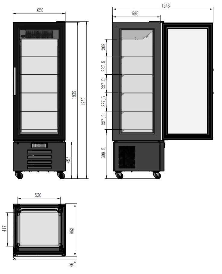Combisteel Refrigerated Dessert Show Display 1950 - 7450.0845 Refrigerated Floor Standing Display Combisteel