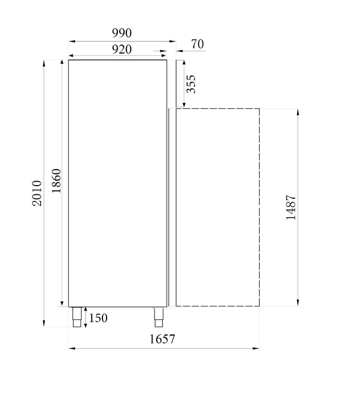Combisteel Single Door Upright Bakery Patisserie Freezer - 7450.1210 Bakery Fridges Combisteel