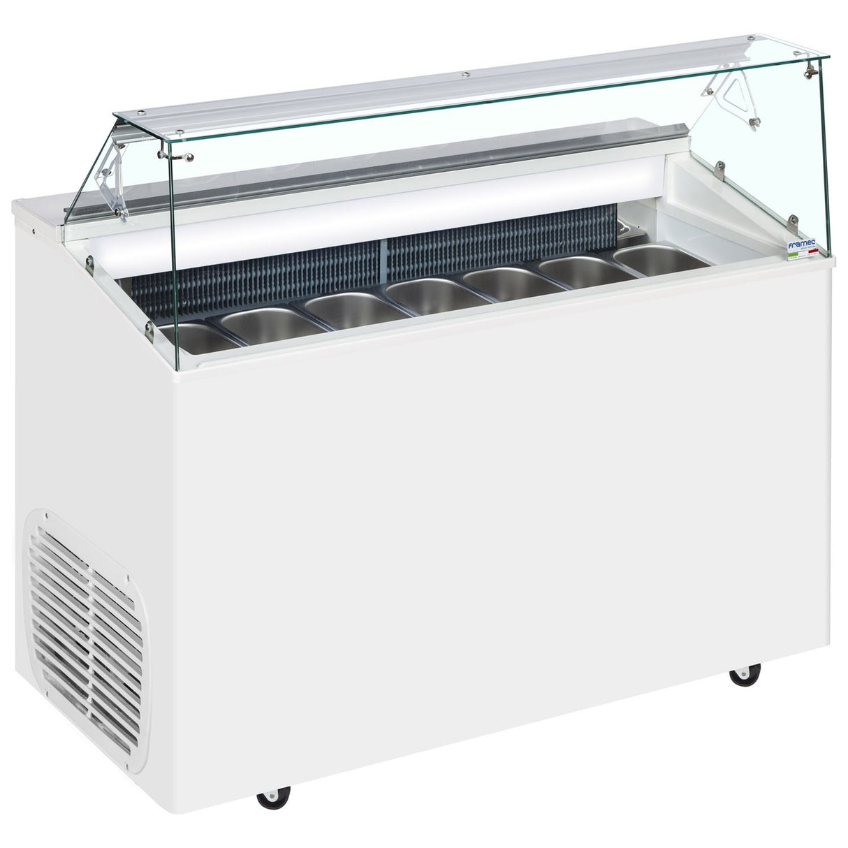 Framec Scoop Ice Cream Display White 7 x 5 Litre - TOP7E Ice Cream Display Freezers Framec