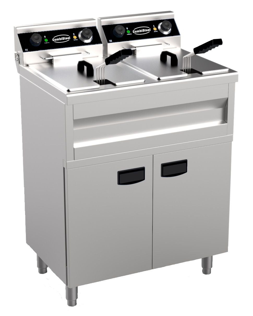 Combisteel Electric Twin Tank Floor Standing Fryer 2 x 9 Litre Tanks - 7455.0985 Freestanding Electric Fryers Combisteel