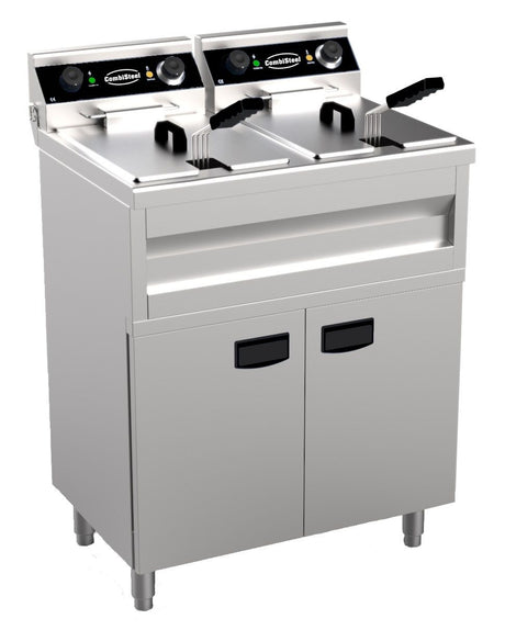 Combisteel Electric Twin Tank Floor Standing Fryer 2 x 9 Litre Tanks - 7455.0985 Freestanding Electric Fryers Combisteel