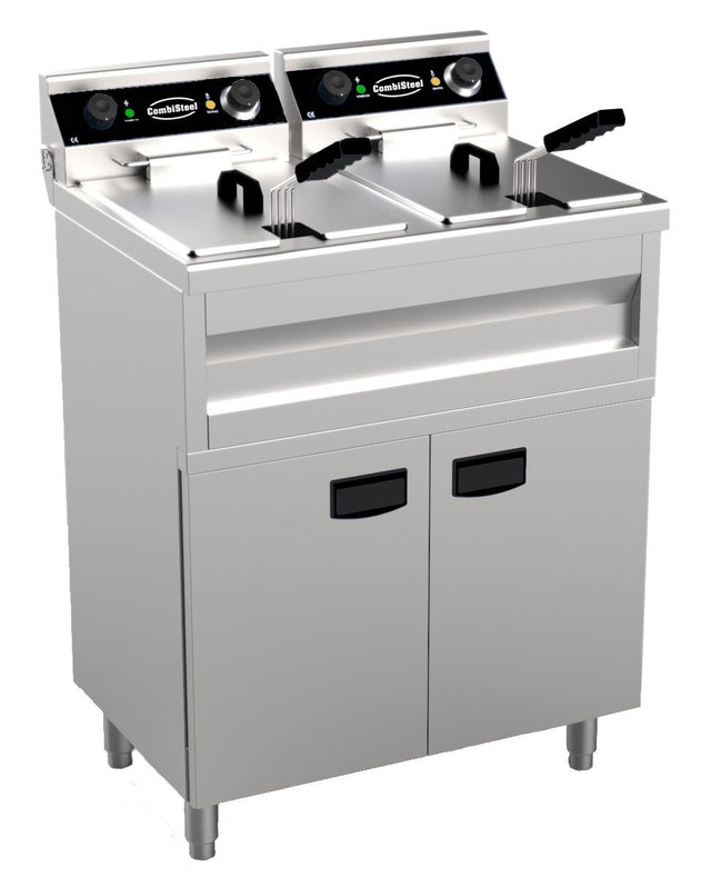 Combisteel Electric Twin Tank Floor Standing Fryer 2 x 9 Litre Tanks - 7455.0985 Freestanding Electric Fryers Combisteel