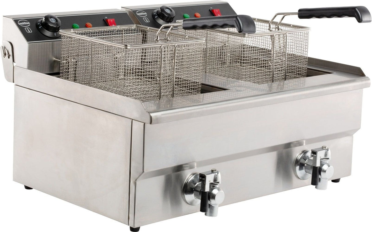 Combisteel Electric Counter Top Fryer Twin Tank 2 x 8 Litre - 7455.1005 Countertop Electric Fryers Combisteel