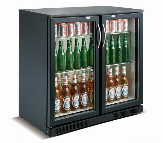 Combisteel Backbar Cooler Black 2 Doors Hinged - 7455.1305 Double Door Bottle Coolers Combisteel