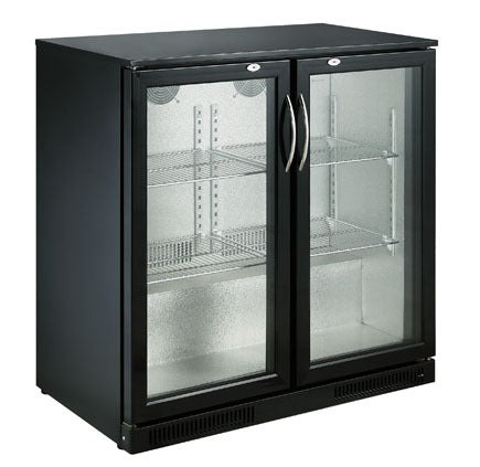 Combisteel Backbar Cooler Black 2 Doors Hinged - 7455.1305 Double Door Bottle Coolers Combisteel