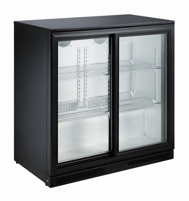 Combisteel Backbar Cooler Black 2 Sliding Doors - 7455.1315 Double Door Bottle Coolers Combisteel