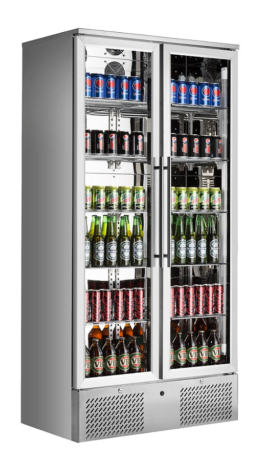 Combisteel Backbar Cooler High 458 L Stainless Steel - 7455.1360 Upright Double Door Bottle Coolers Combisteel