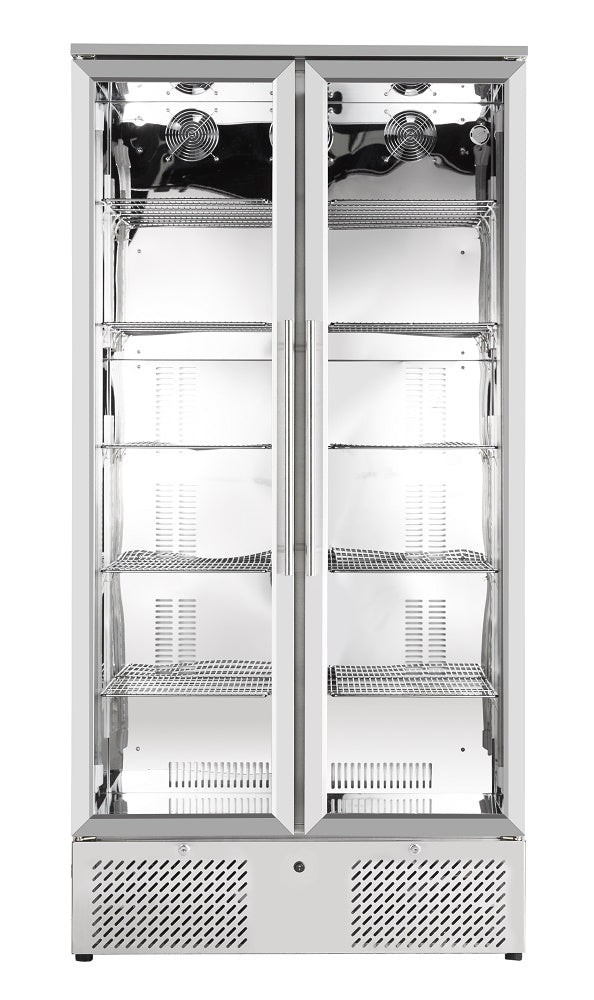 Combisteel Backbar Cooler High 458 L Stainless Steel - 7455.1360 Upright Double Door Bottle Coolers Combisteel
