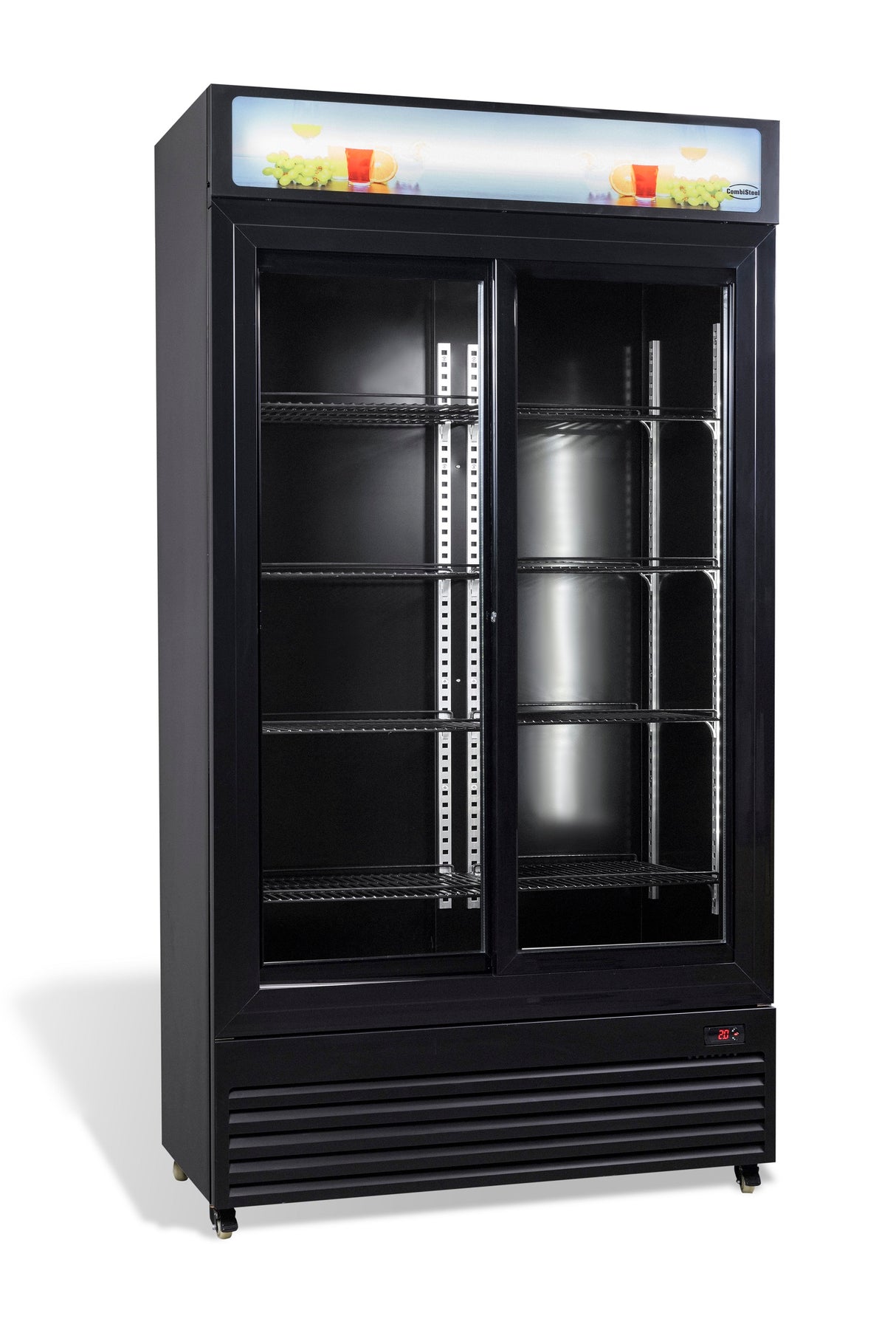 Combisteel Refrigerator With Sliding Glass Doors Bez-780 Sl Black - 7455.1398 Upright Glass Door Fridges Combisteel