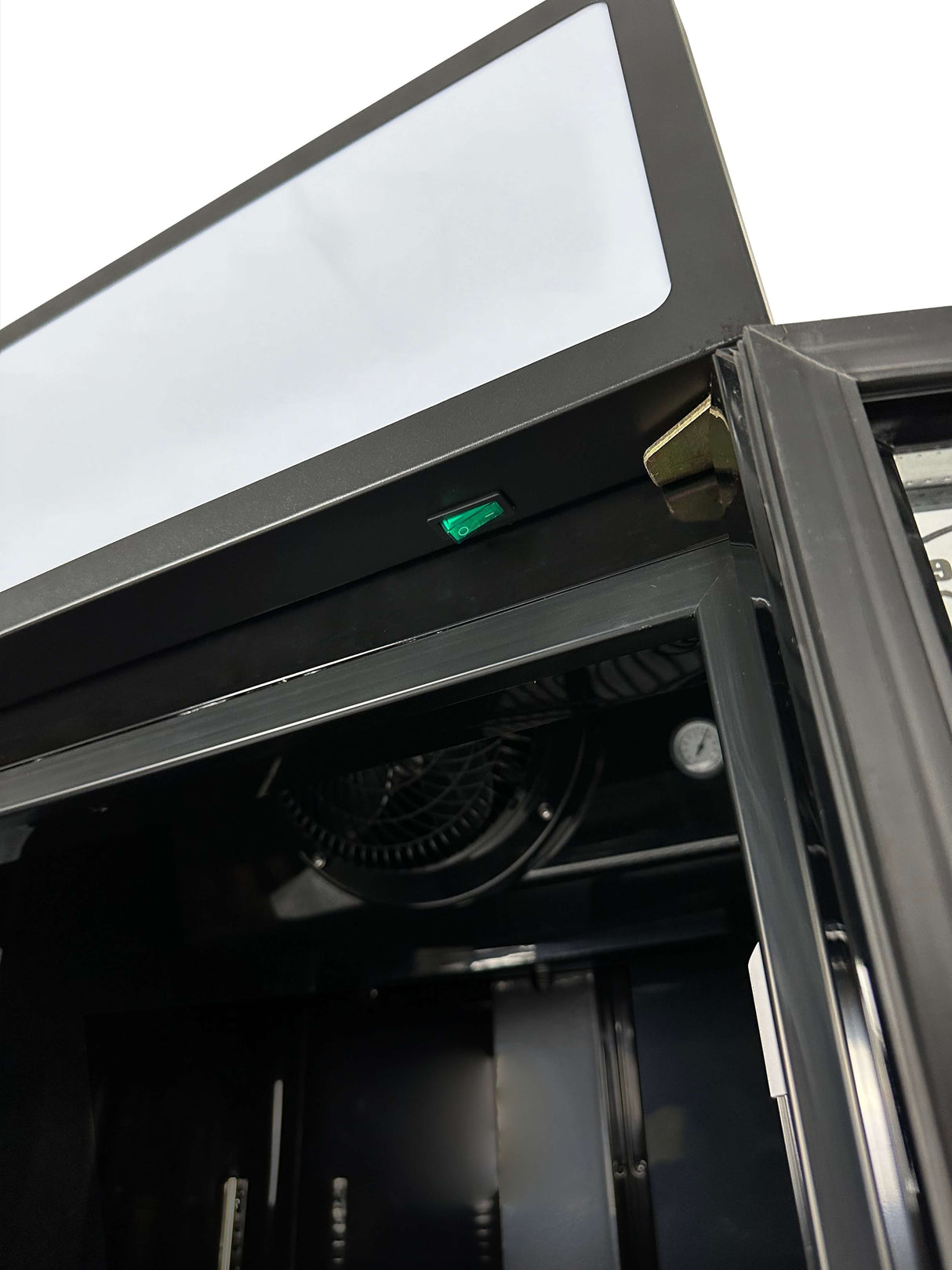 Combisteel Single Hinged Glass Door Bottle Fridge Merchandiser Black 360Ltr - 7455.2104 Upright Single Glass Door Chillers Combisteel