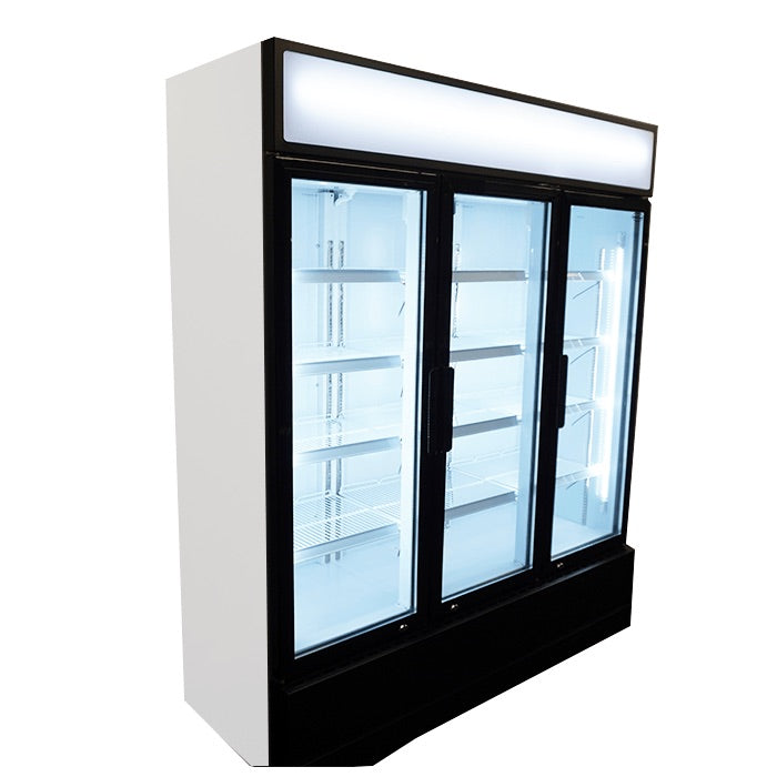 Combisteel Triple Hinged Glass Door Fridge Merchandiser 1065Ltr - 7455.2110 Upright Triple Bottle Coolers Combisteel