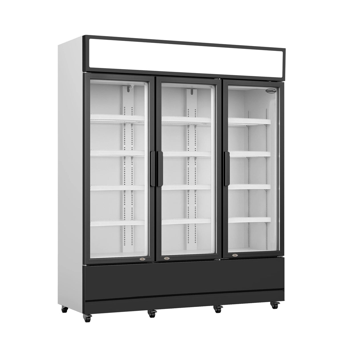 Combisteel Triple Hinged Glass Door Fridge Merchandiser 1065Ltr - 7455.2110 Upright Triple Bottle Coolers Combisteel