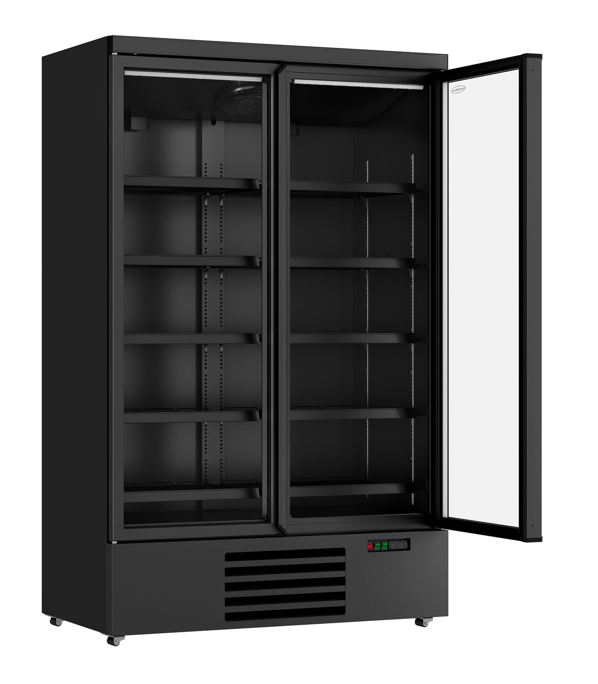 Combisteel JDE-1000R Black Double Glass Door Refrigerator – Commercial Display Fridge | 7455.2230 Upright Glass Door Fridges Combisteel