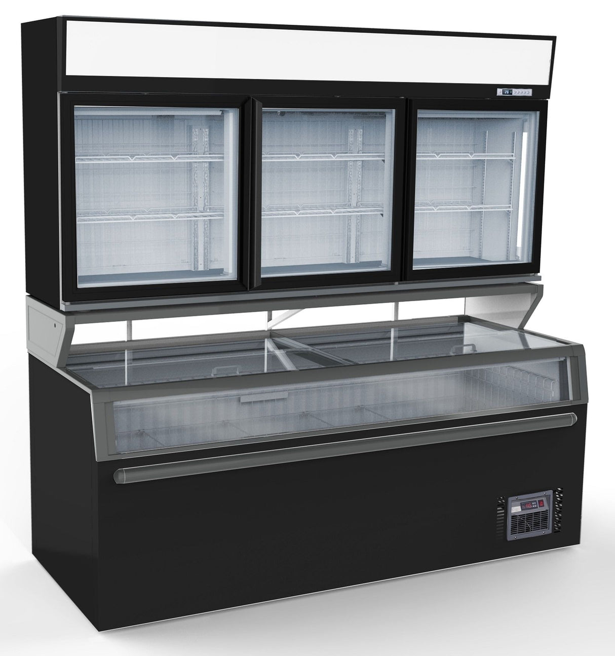 Combisteel Supermarket 3 Door Wall Freezer With Under Freezer - 7455.2535 Display Chest Freezers Combisteel