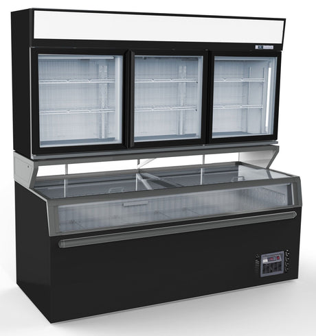Combisteel Supermarket 3 Door Wall Freezer With Under Freezer - 7455.2535 Display Chest Freezers Combisteel   