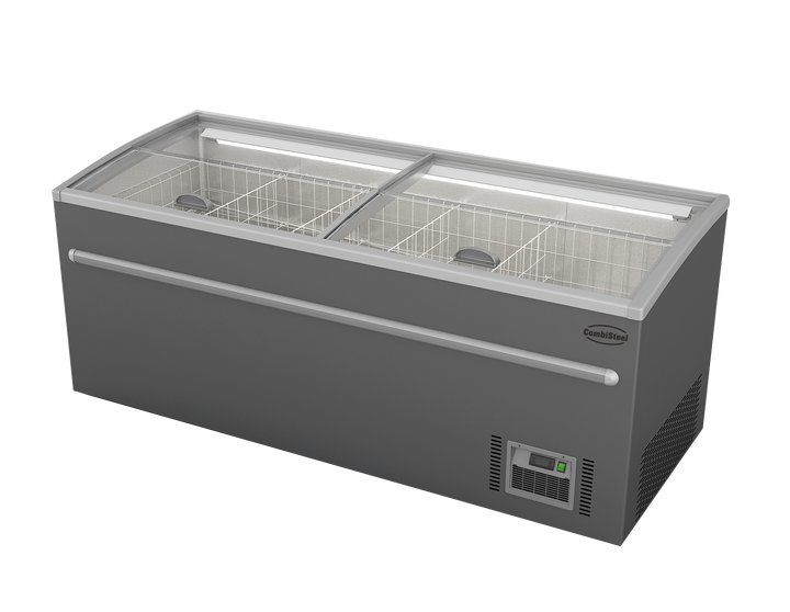 Combisteel Supermarket Chest Freezer Grey 2100mm Automatic Defrost - 7455.2670 Display Chest Freezers Combisteel