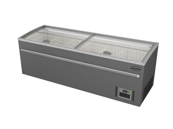 Combisteel Supermarket Chest Freezer Grey 2500mm Automatic Defrost - 7455.2675 Display Chest Freezers Combisteel