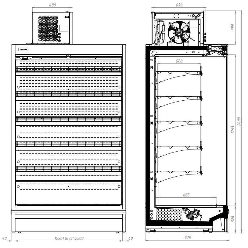 Combisteel Wall Mounted Unit Max 8.1 - Remote - 7469.0110 Refrigerated Merchandisers Combisteel