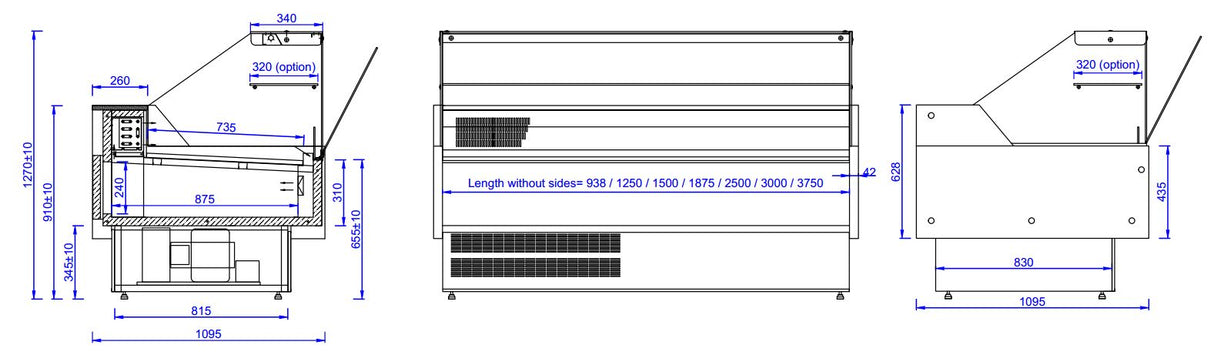 Combisteel Cold Display Morris 2.5 *Transport On Request* - 7486.0080 Standard Serve Over Counters Combisteel